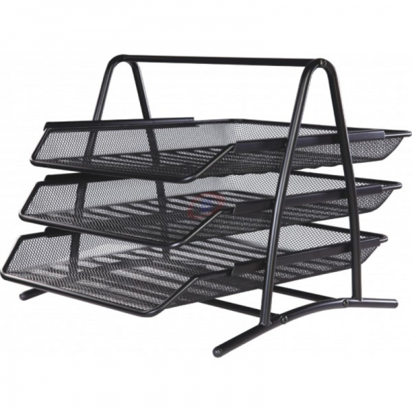 Cassa Perforeli Siyah 3'lu Evrak Rafı